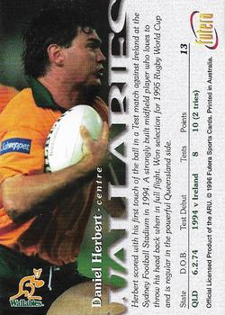1996 Futera Rugby Union #13 Daniel Herbert Back